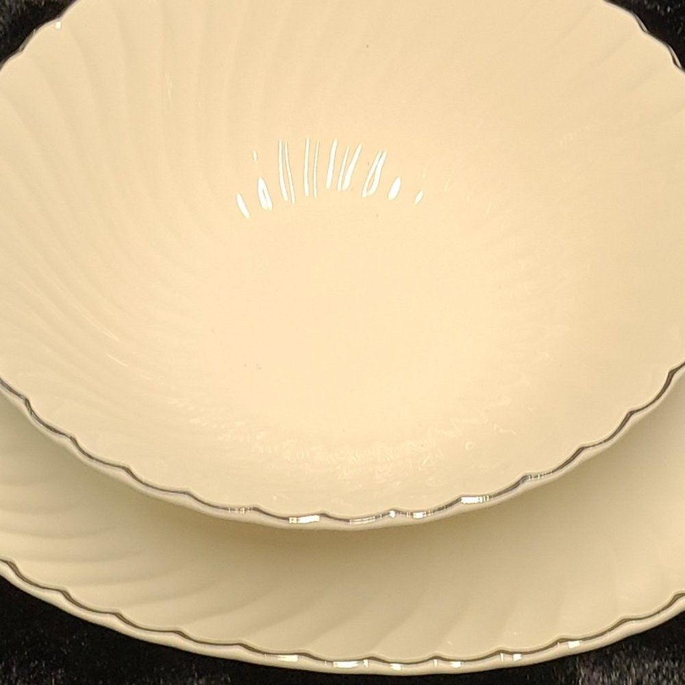 PLATINUM SWIRL - Serving Bowl & Platter Set